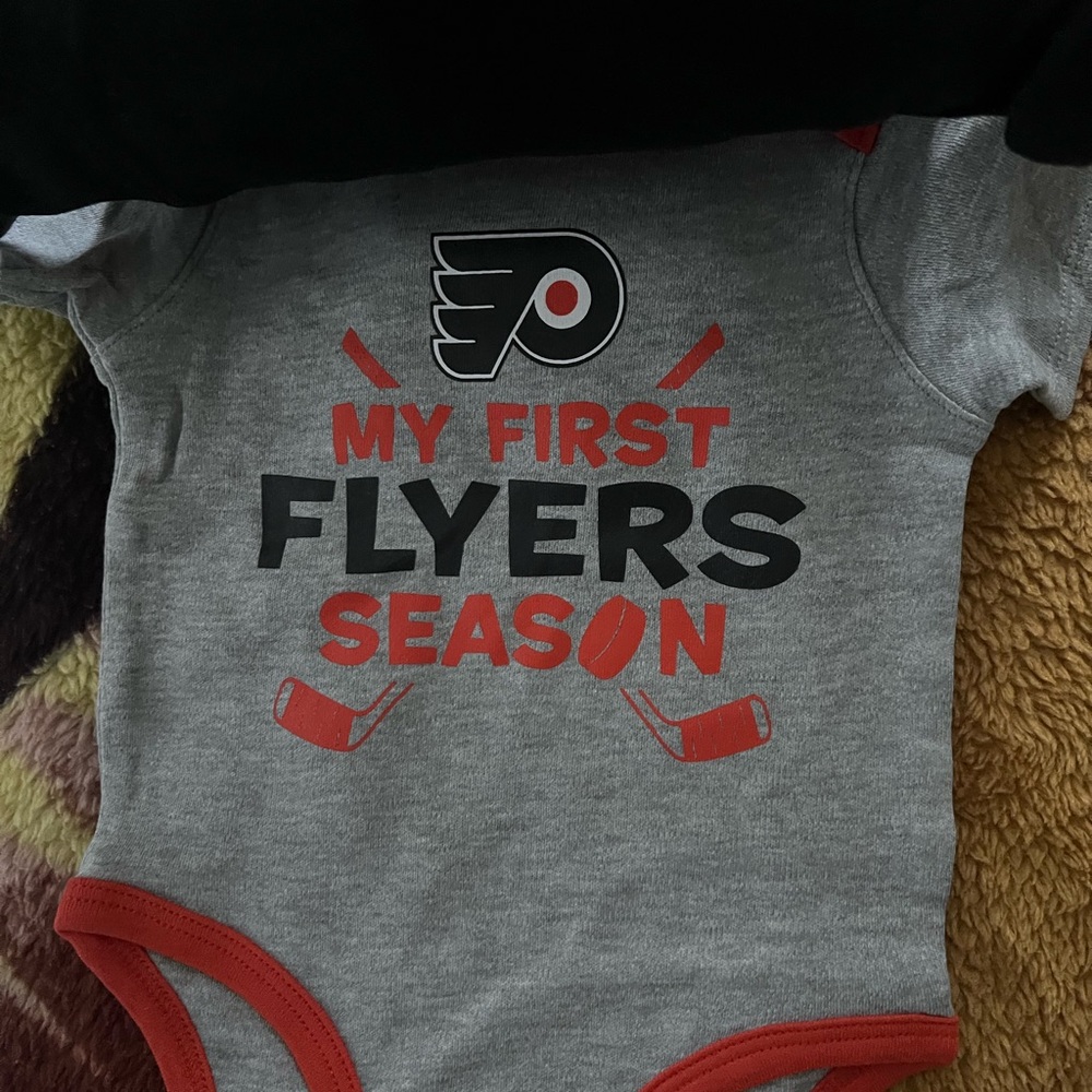 NHL Gray and Red Baby Onesie